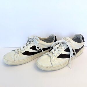 Superga Lendl low off white leather sneakers with a brown stripe, size 43